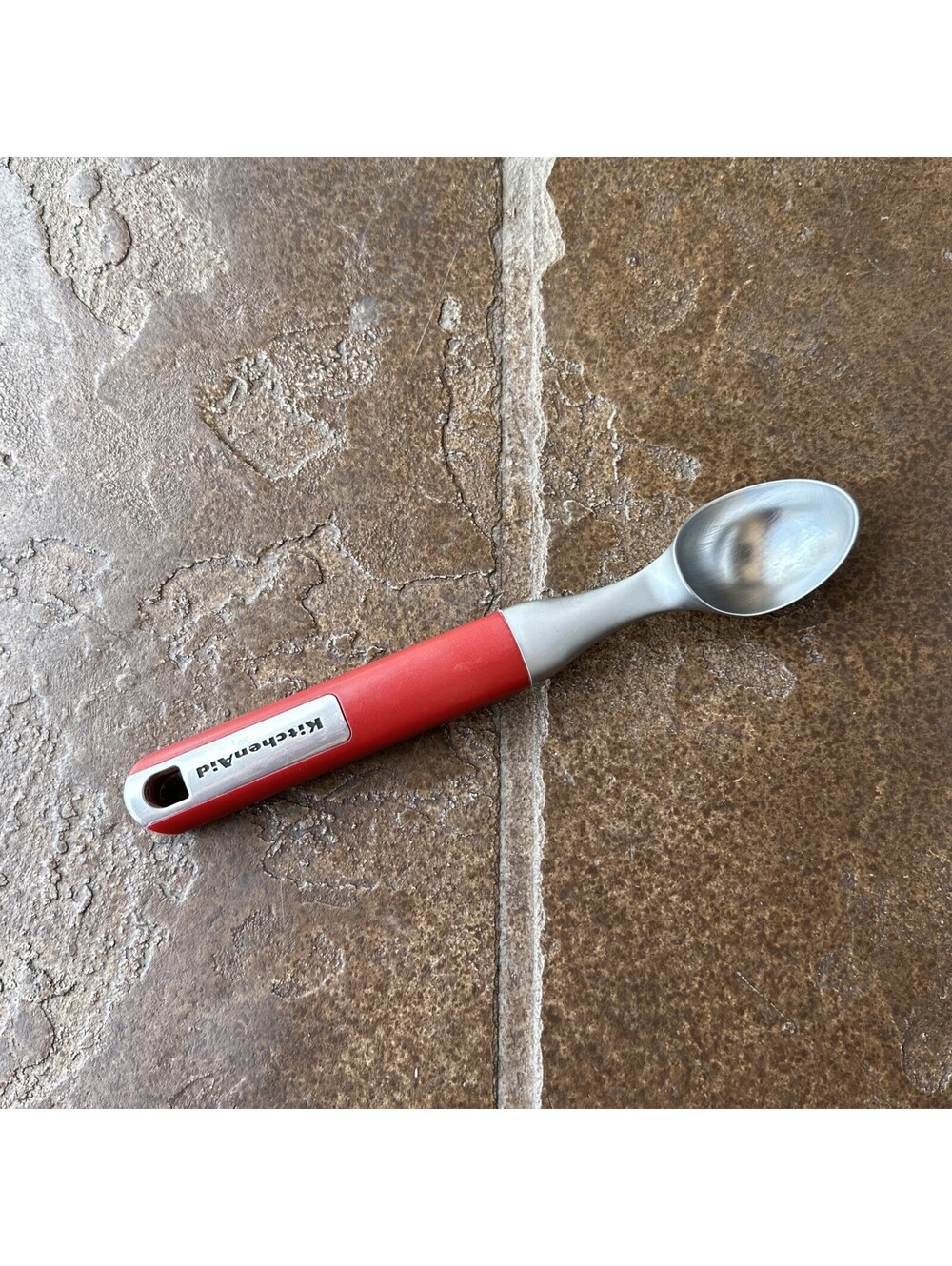 KitchenAid Extra Long Handle 11 Inch Gourmet Classic Ice Cream Scoop Red